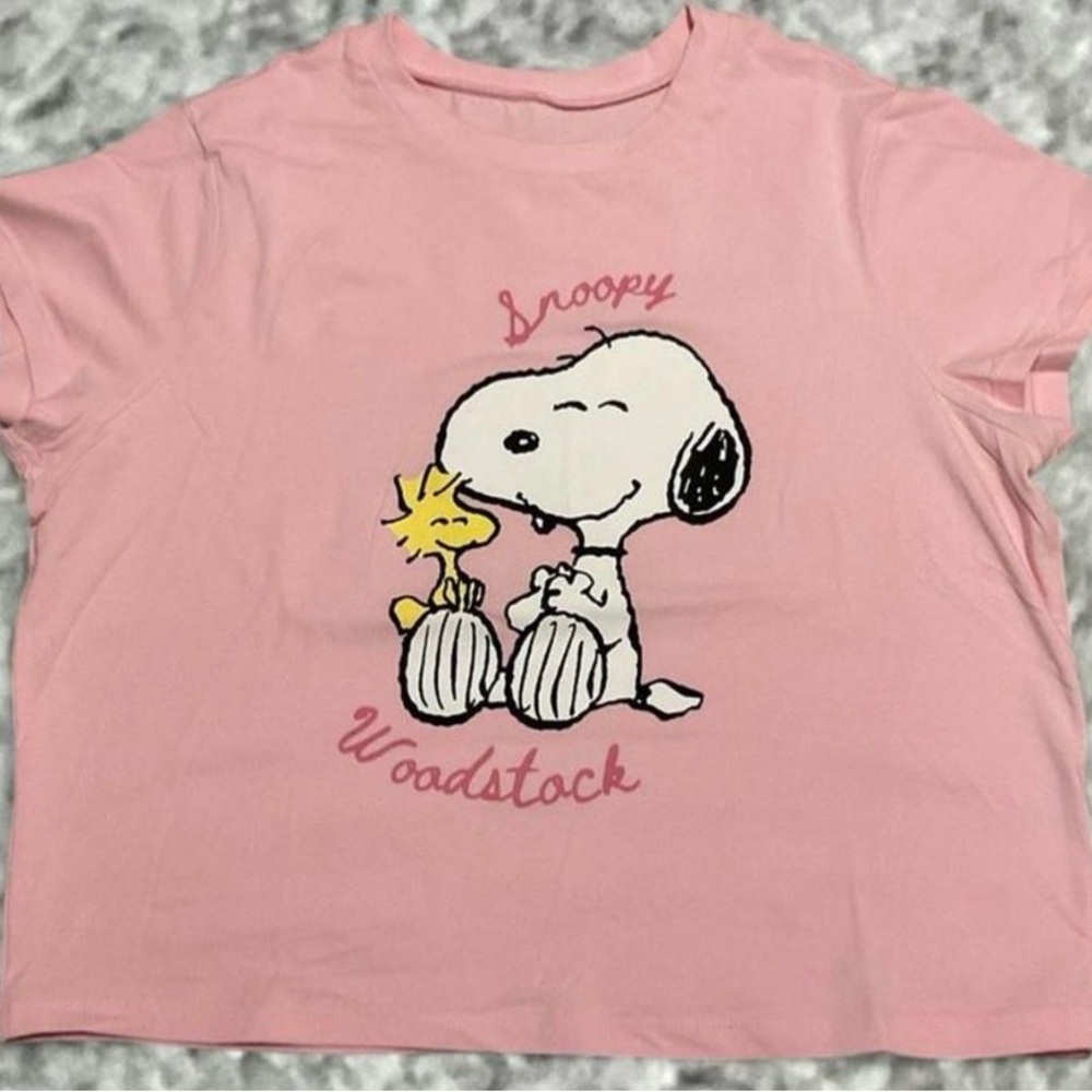 Peanuts Pink Snoopy & Woodstock Short Sleeve Tee